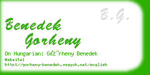 benedek gorheny business card